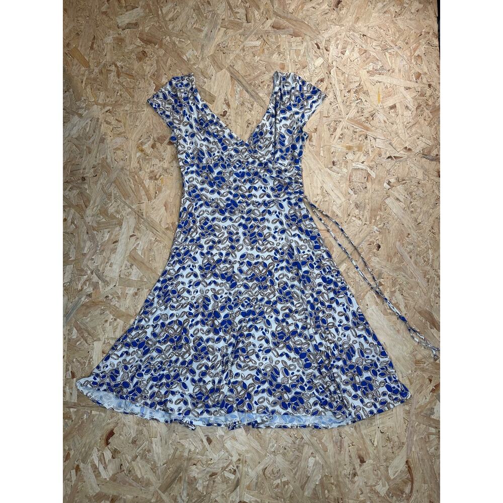 Vintage Scarlett Women’s Blue Sleeveless V-neck Midi Dress Sz 6